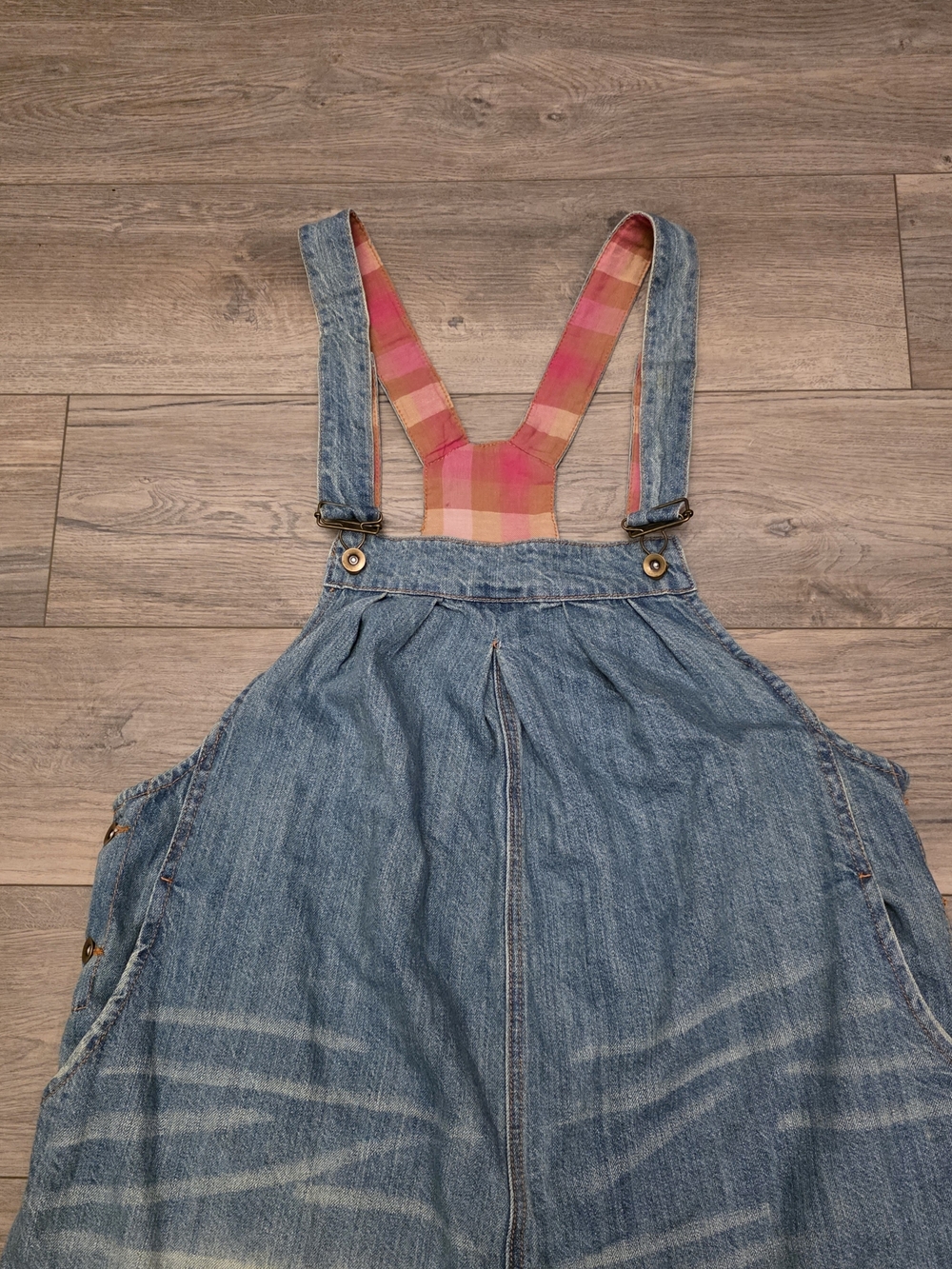 Vintage Denim Overalls Women 2X-3X Embroidered Floral Wide Leg Capri Boho - Picture 3 of 10